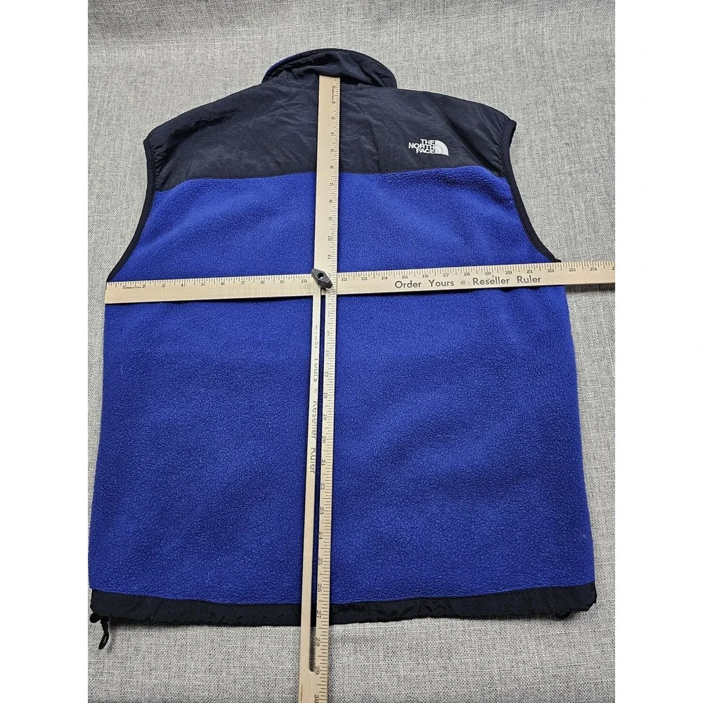 VINTAGE North Face Vest Mens Medium Blue Denali Fleece Nylon Full Zip Made USA